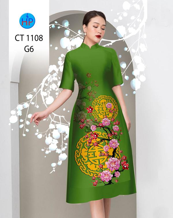 Vải Áo Dài Hoa Mai Vàng AD CT1108 1